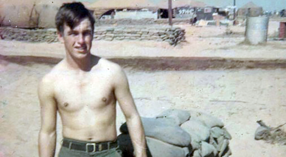 Purple Heart recipient Gus Allbritton as a 18 year old in Vietnam