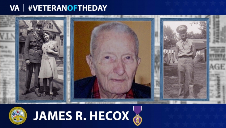 Today’s #VeteranOfTheDay is Army Veteran James R. Hecox, who served with the 104th Infantry Division in Europe during World War II.