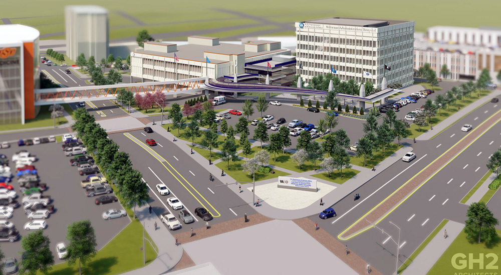 Artist rendering of proposed new Tulsa VA hospital