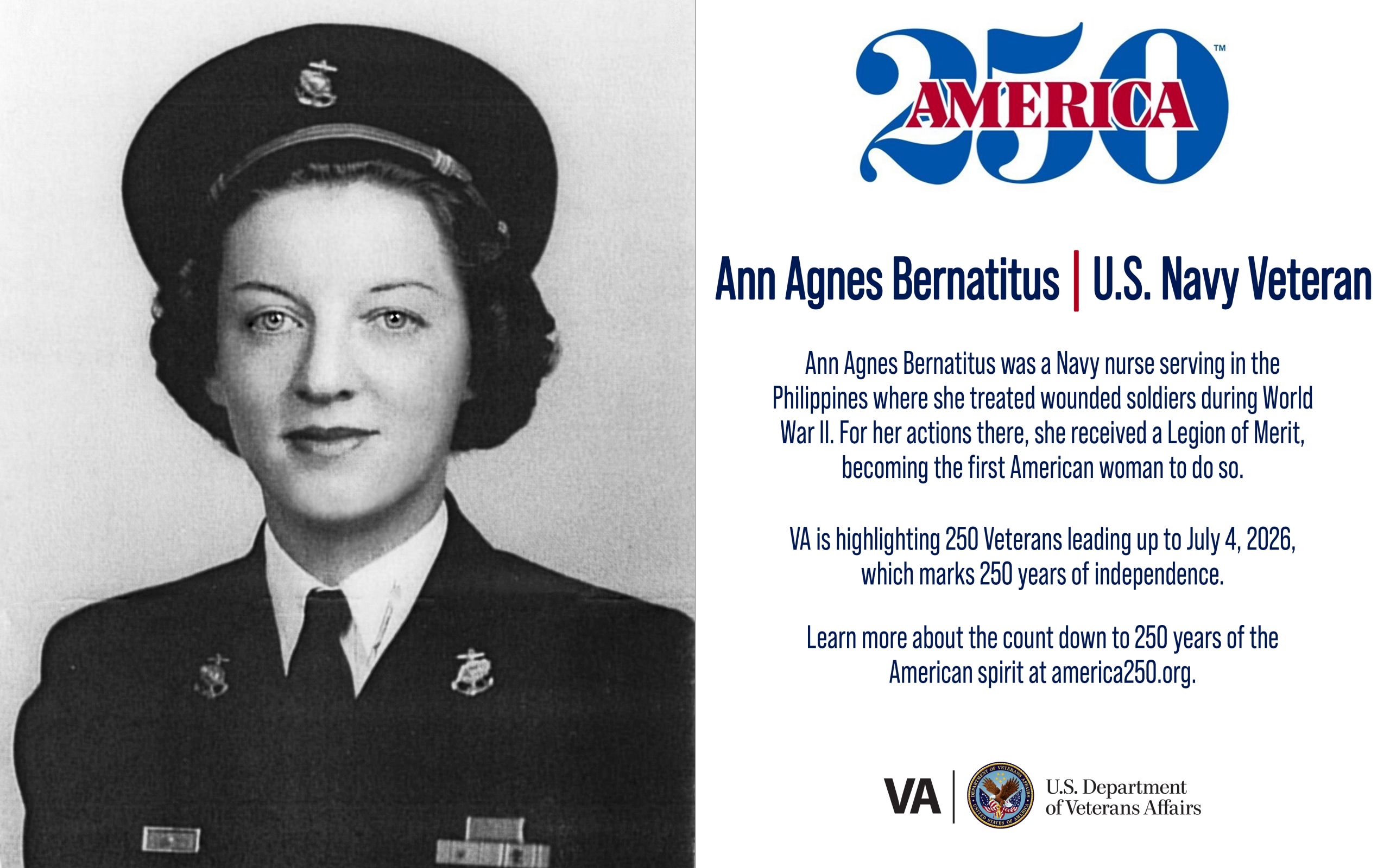 America250: Navy Veteran Ann Agnes Bernatitus - VA News