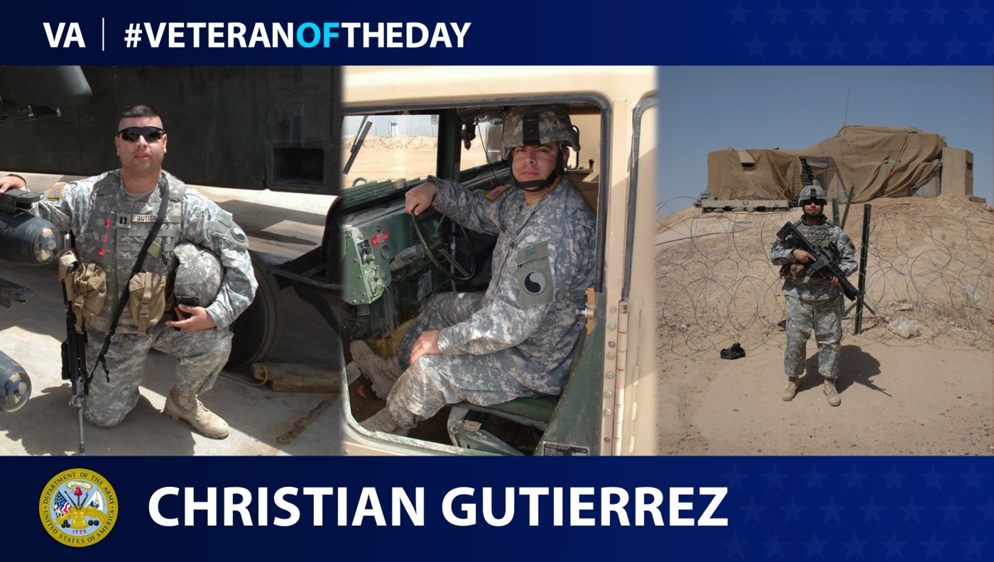 Today’s #VeteranOfTheDay is Army Veteran Christian Gutierrez, who served as an intelligence officer during Operation Iraqi Freedom.