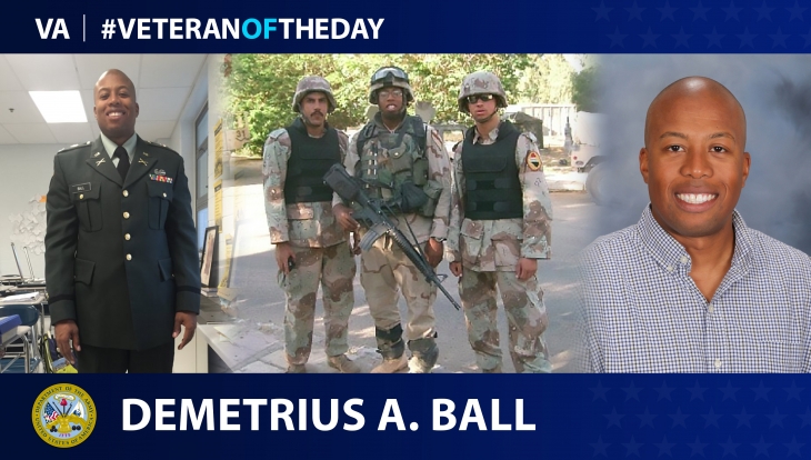Today’s #VeteranOfTheDay is Army Veteran Demetrius A. Ball, who served as a field artillery officer during Operation Iraqi Freedom.