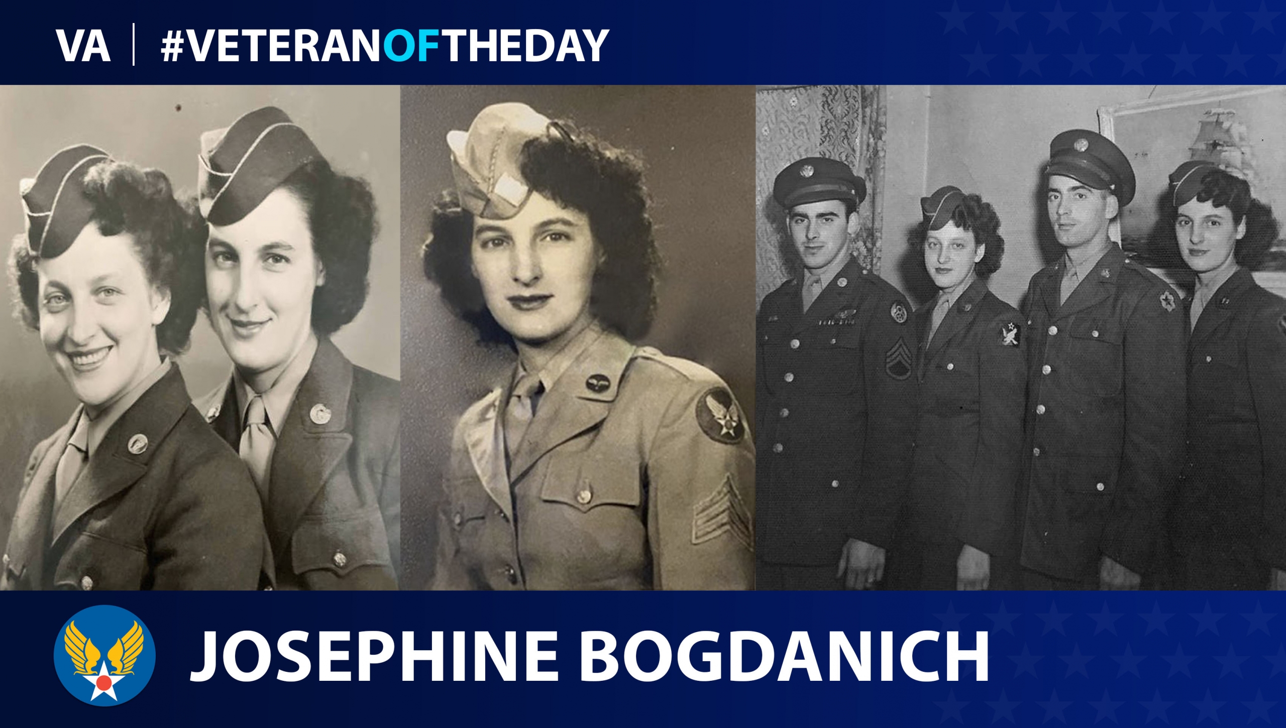 Today’s #VeteranOfTheDay is Army Air Forces Veteran Josephine Bogdanich, a 105 year old who served as a mail clerk during World War II.