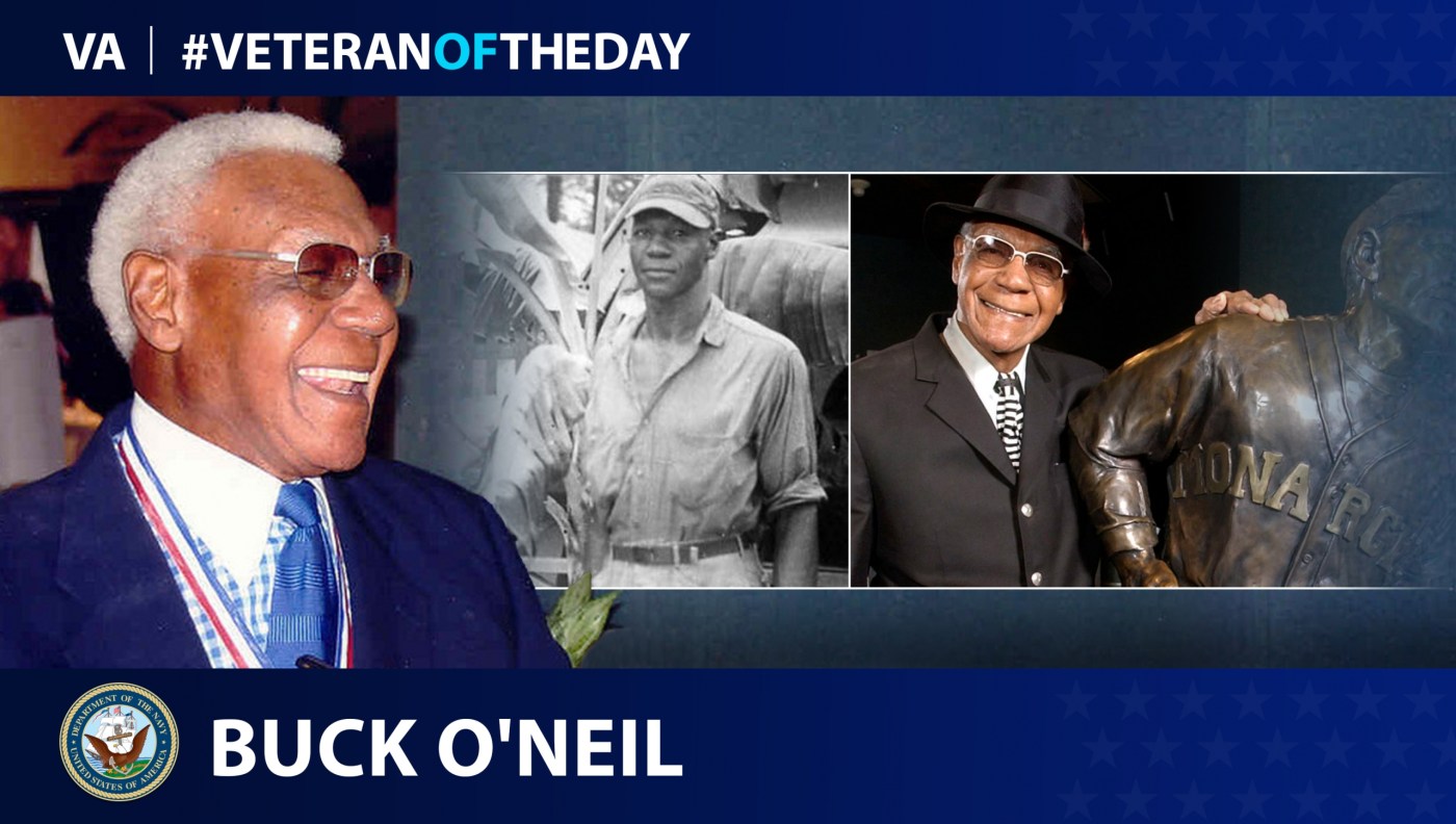 During Black History Month, today’s #VeteranOfTheDay is Navy Veteran Buck O’Neil, a World War II Veteran elected to the Baseball Hall of Fame.