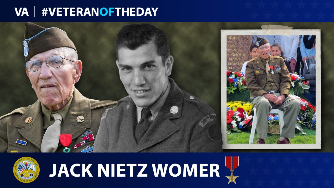 Today’s #VeteranOfTheDay is Army Veteran Jack Nietz Womer, a demolitions expert with the 101st Airborne Division during World War II.