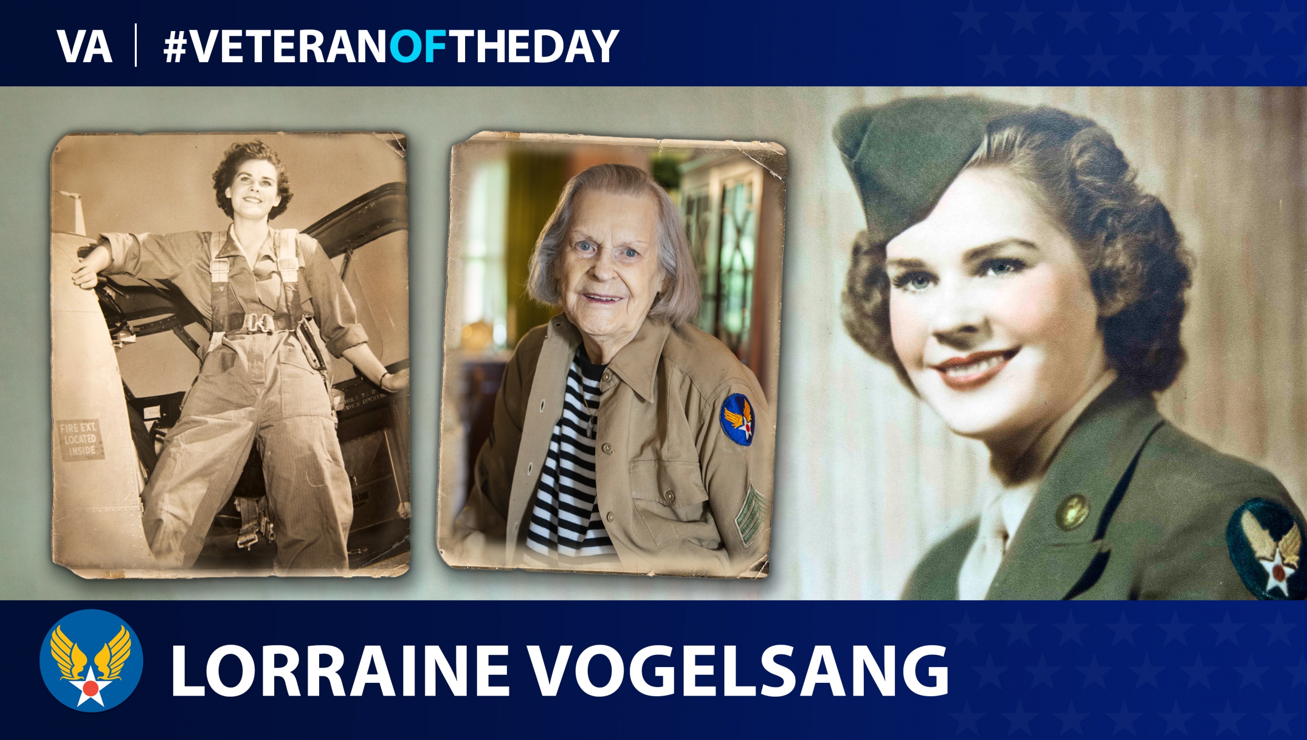 Today’s #VeteranOfTheDay is Army Air Forces Veteran Lorrain Vogelsang, a 100 year old who served as a clerk during World War II.