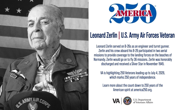 America250: Army Air Forces Veteran Leonard Zerlin - VA News