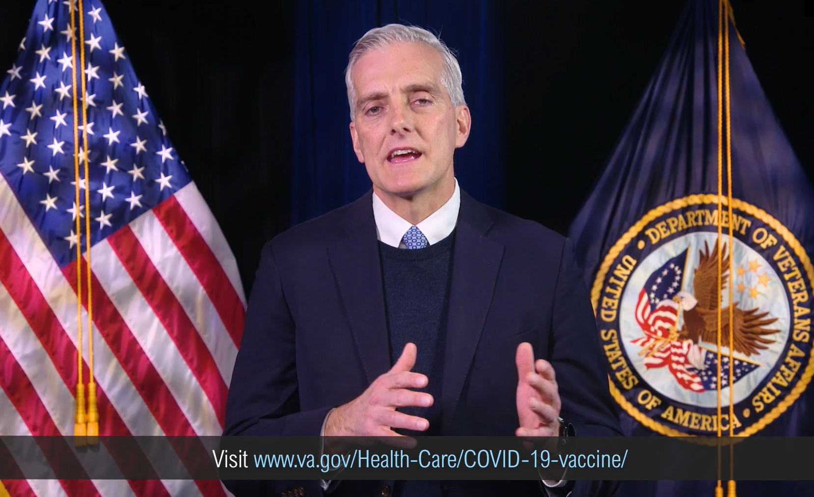 Getting vaccinated against COVID-19 is the best way to protect others and health care workers from hospitalization and death, VA Secretary Denis McDonough said Jan. 19 at a Blue Star Families online forum.