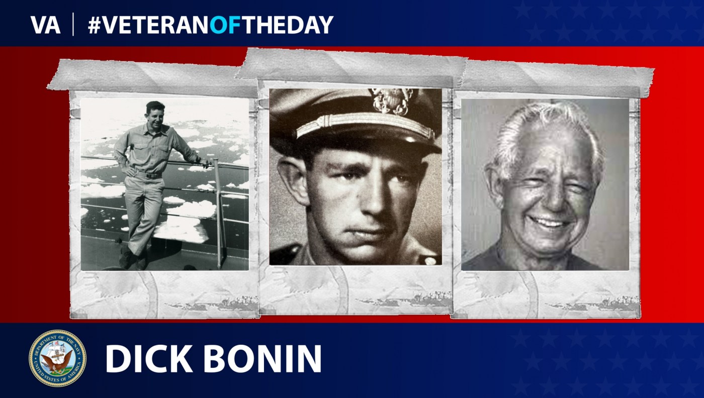 Today’s #VeteranOfTheDay is Navy Veteran Dick Bonin, who served on an Underwater Demolition Team, the precursor to Navy SEALs.