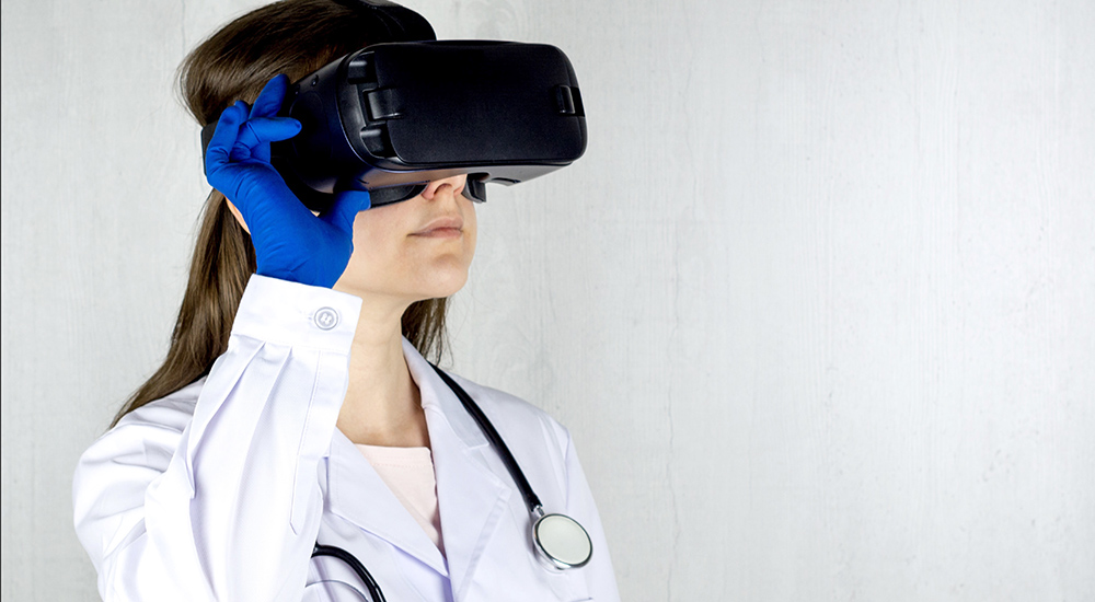 Doctor participating in virtual reality exercise