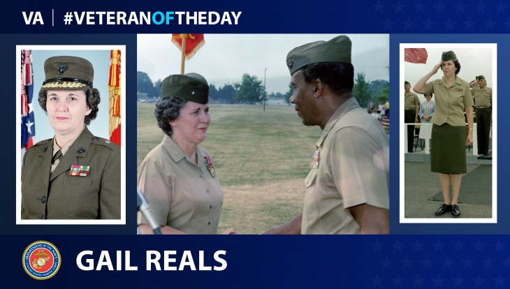 Marine Veteran Gail Reals is today’s Veteran of the Day.