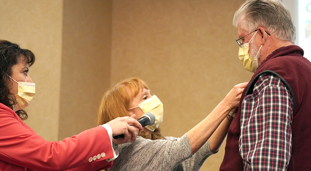 Vietnam Veteran receiving medal