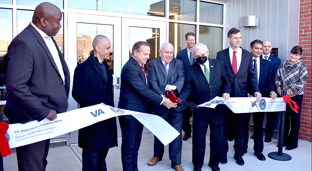 Officials cut the ribbon for the Capt. John H. Harwood Research Center