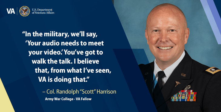 On VA’s “Talk About It Tuesday” broadcast, Col. Randolph “Scott” Harrison shared his perspective on being a physician assistant and working with VA.