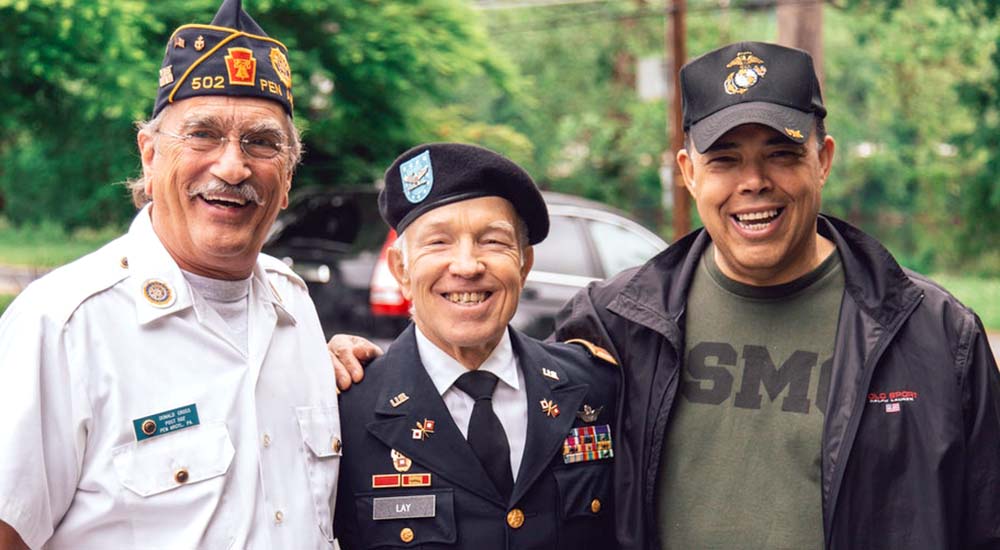 Three smiling Veterans involved with the American Kidney Fund