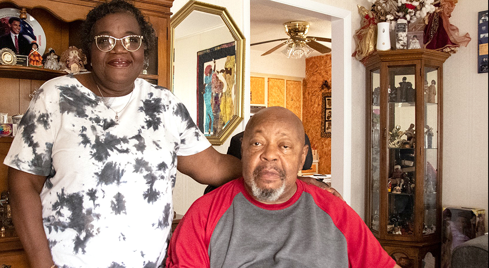 Air Force Veteran and his wife in their home