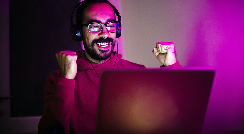 Man celebrates gamified training through Salesforce