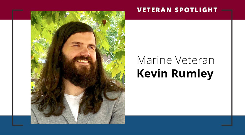 Veterans photo in spotlight graphic, VA helped him