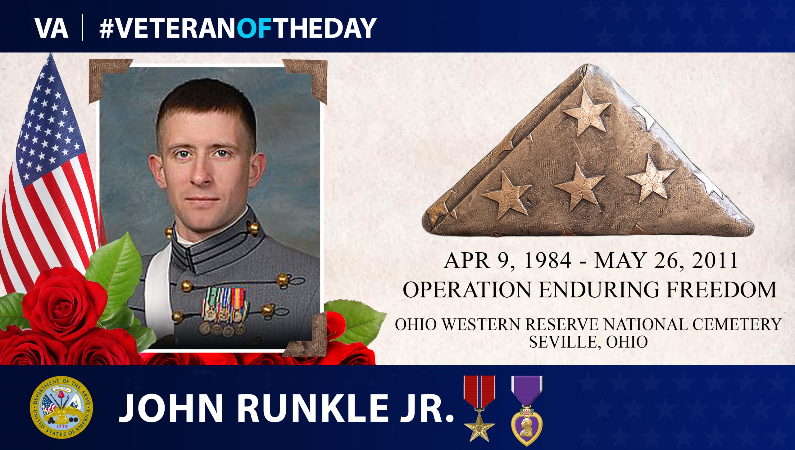 Army Veteran John Marshall Runkle Jr. is today’s Veteran of the Day.