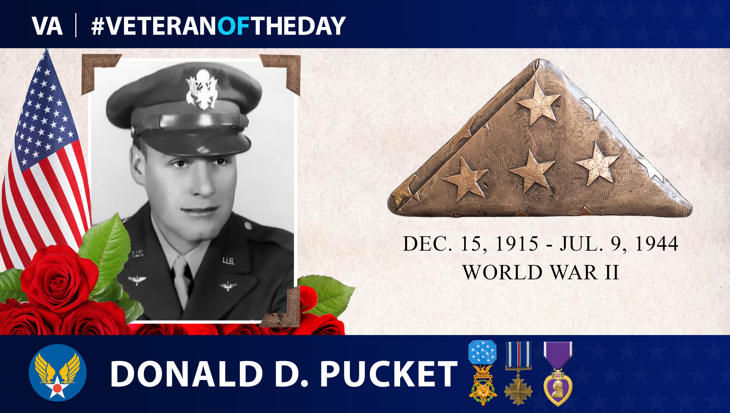 Army Air Corps Veteran Donald D. Pucket is today’s Veteran of the Day.