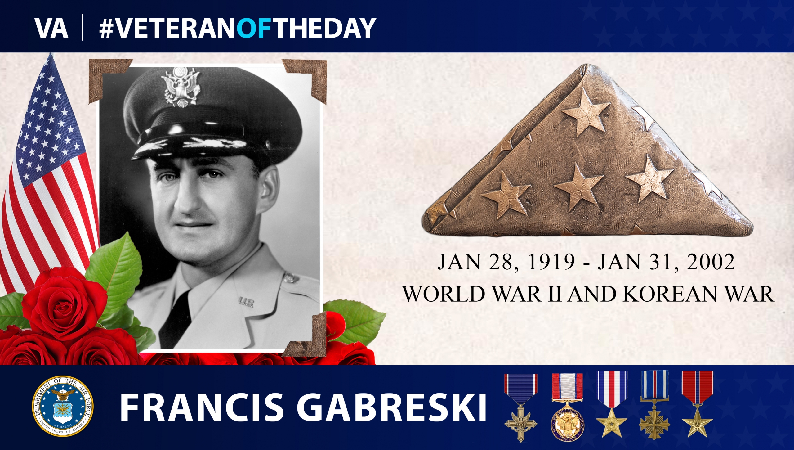 Army Air Corps Veteran Francis S. “Gabby” Gabreski is today’s Veteran of the Day.