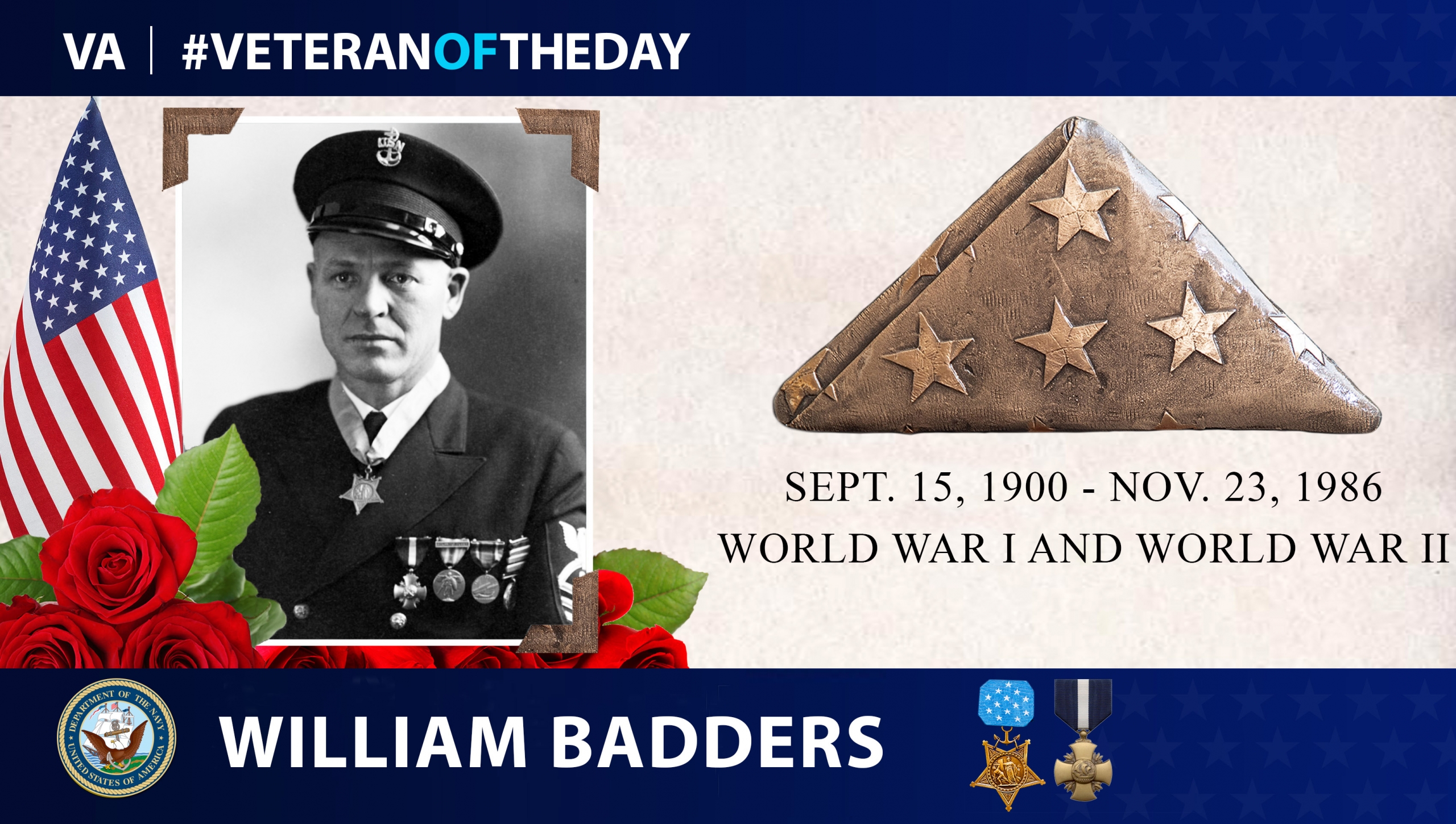 Navy Veteran William Badders is today’s Veteran of the Day.