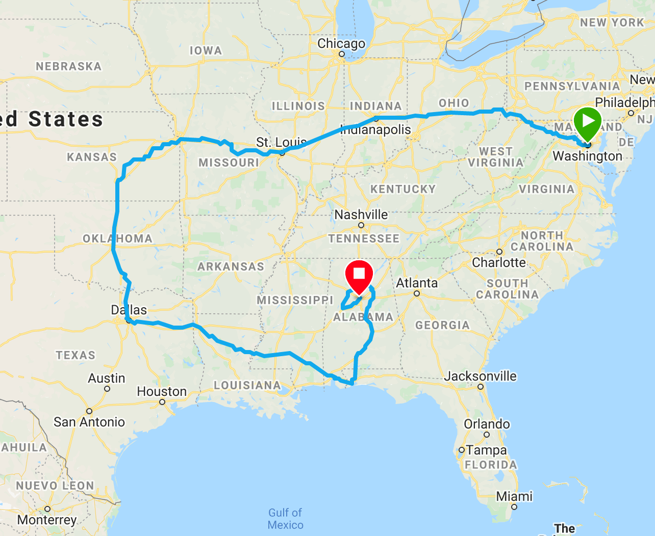 map of old glory relay route