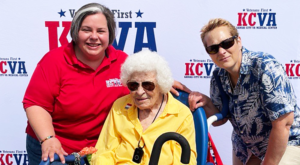 Three women participate in the Salute to Women Veterans