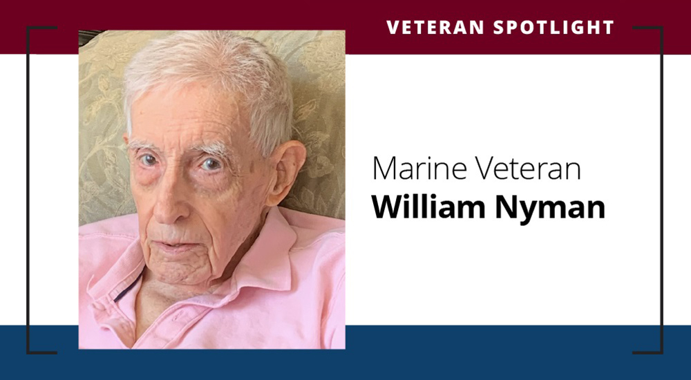 Photo of senior Veteran William Nyman in graphic banner