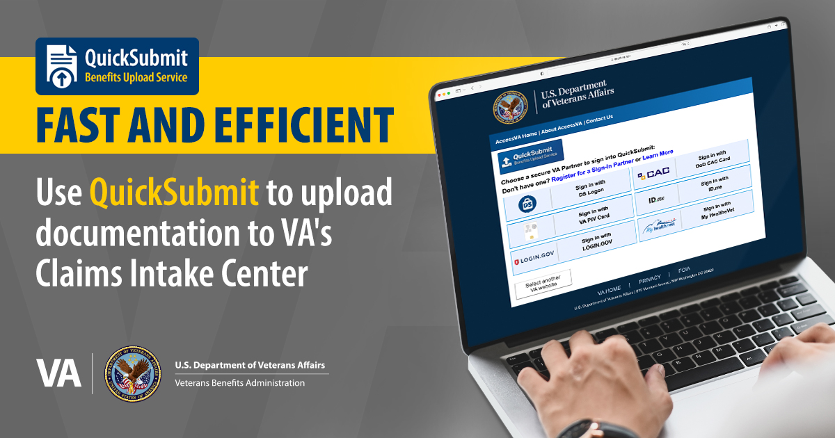 QuickSubmit is the new evidence intake tool for VA claims VA News