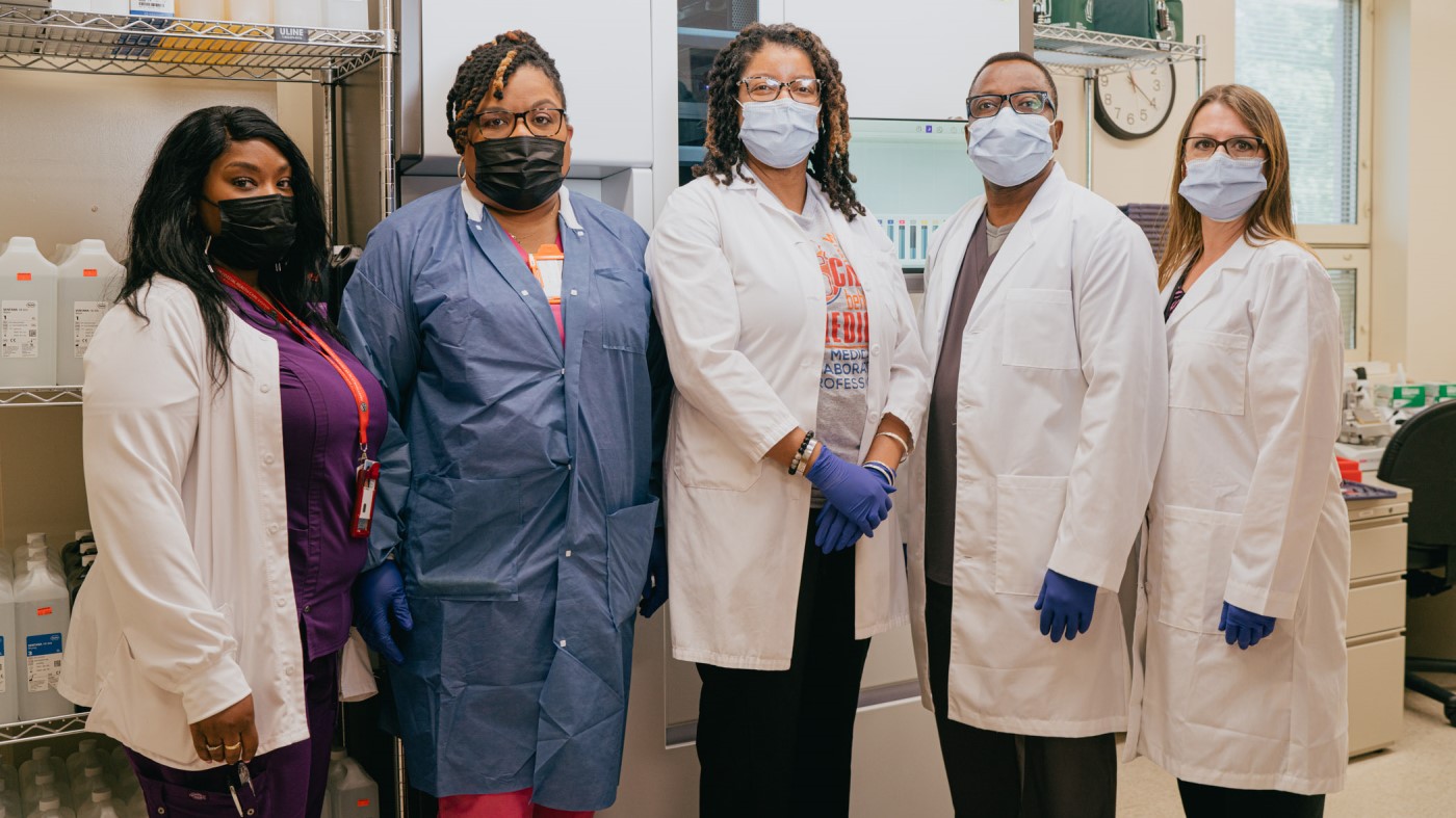 VA staff members hard at work in a medical center on Labor Day