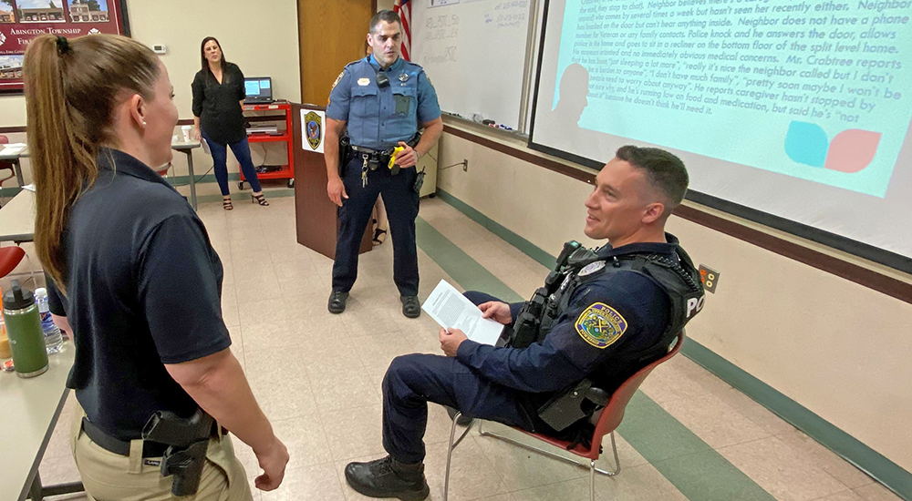 Three Montgomery law enforcement officers in role-playing exercise