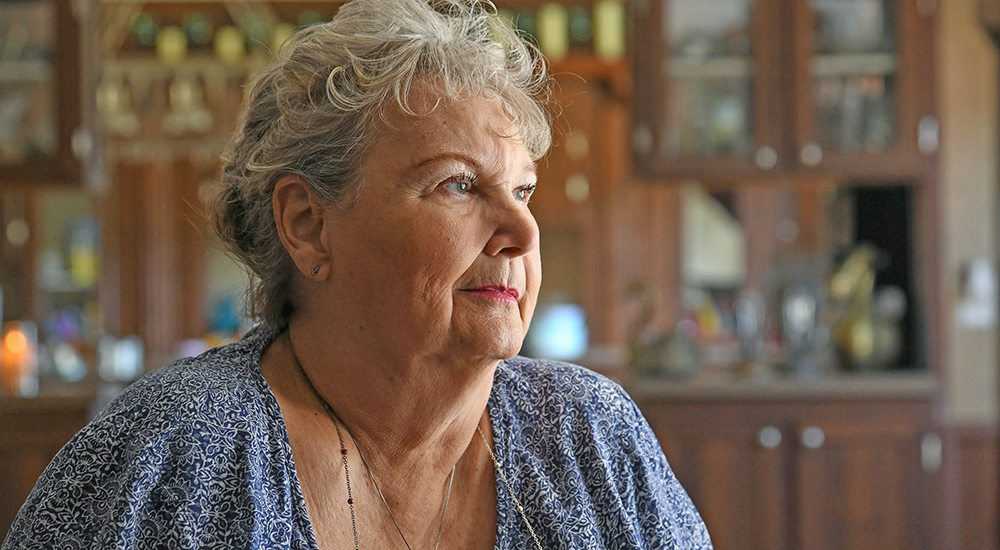 Elderly female Veteran in profile; directed care
