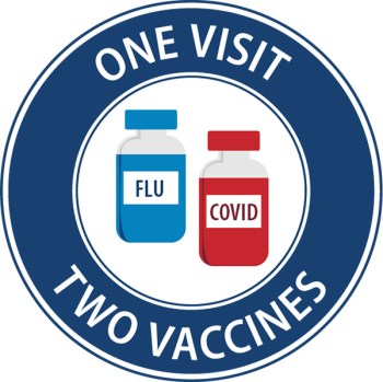 One visit two vaccines logo