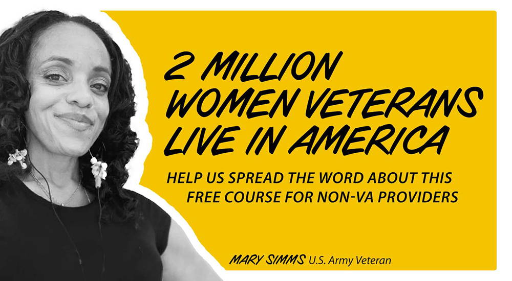 Banner graphic with photo of woman Veteran