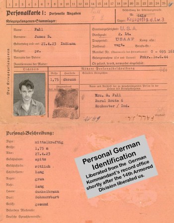 A copy of the German prisoner of war document