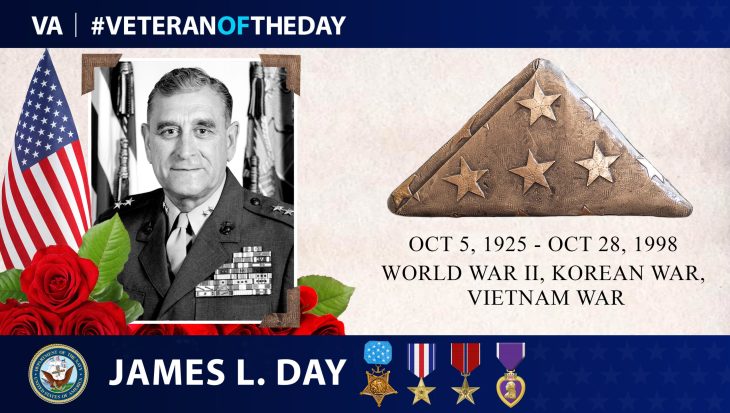 Marine Corps Veteran James Lewis Day is today’s Veteran of the Day.