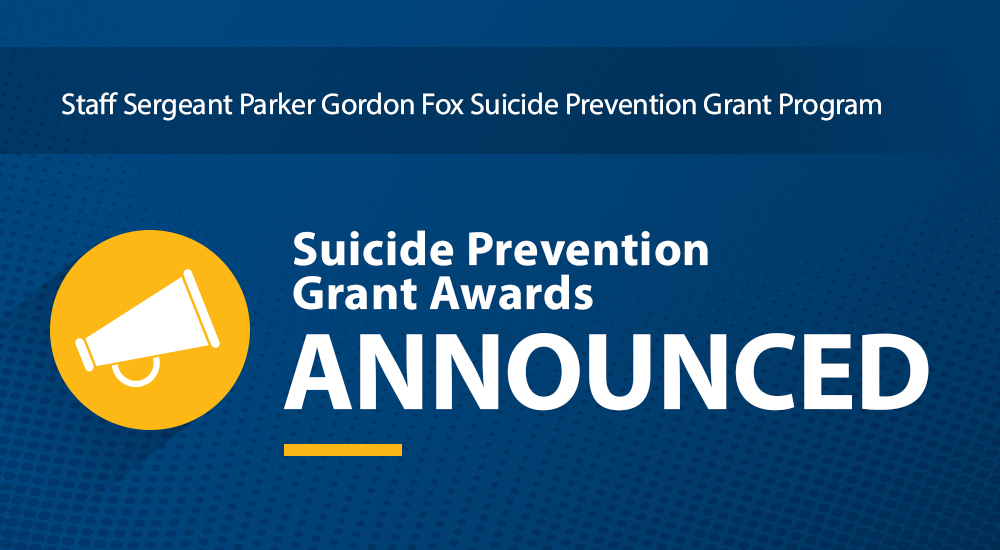 Grants for community-based suicide prevention