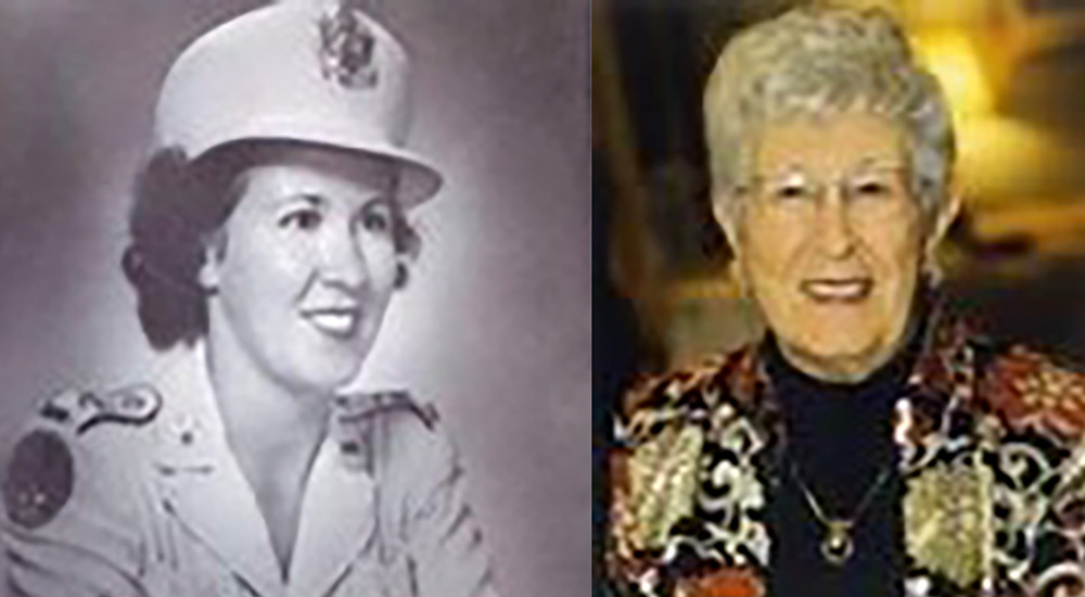 Photos of Loretta Ford in uniform and today