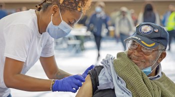 Veteran gets blood test at Stand Down