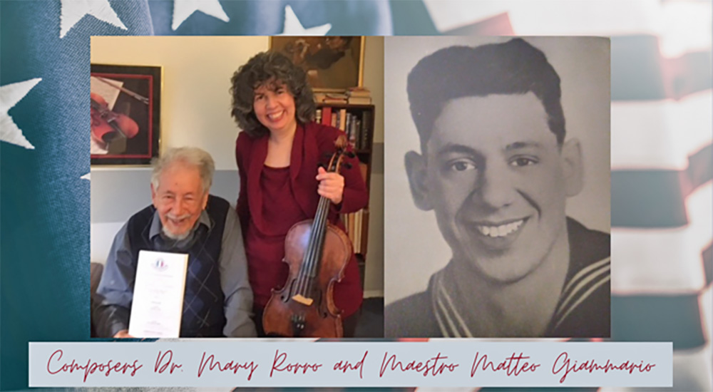 Montage of VA doctor Rorro and senior Veteran-composer; music therapy