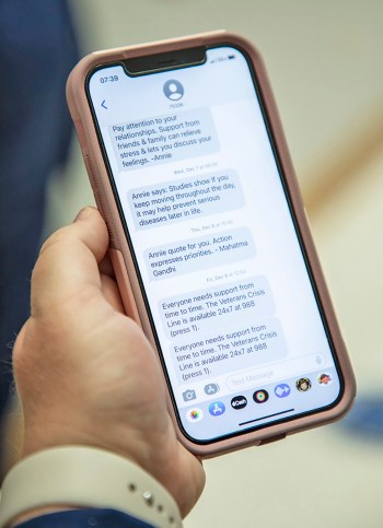 Phone showing Annie app