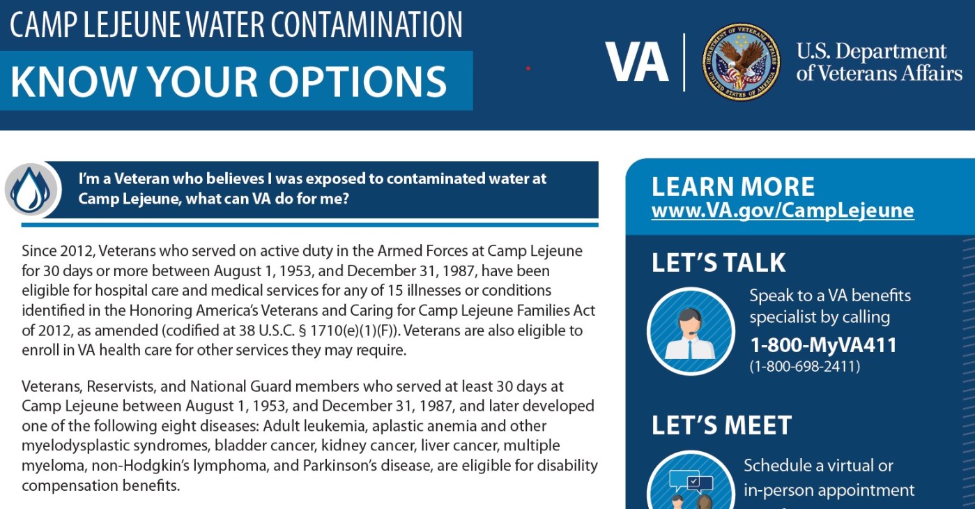 A section of the PACT Act is the Camp Lejeune Justice Act of 2022, which allows new lawsuits for people exposed to contaminated water at Camp Lejeune.
