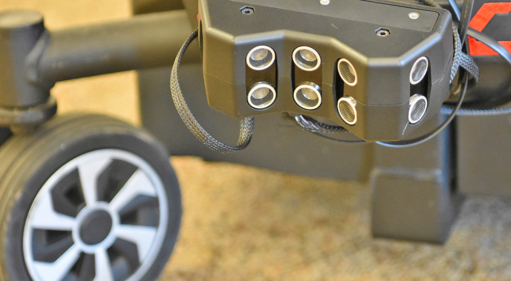 Close-up of wheelchair sensor device