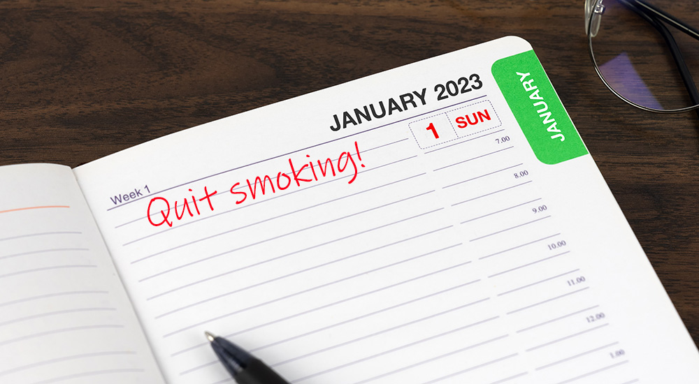 Quit Smoking written on calendar