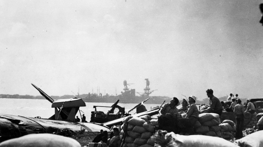 Photograph of Gunnery during the Japanese Attack on Pearl Harbor