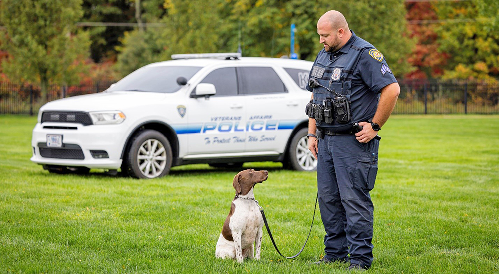 VA policeman and his dog