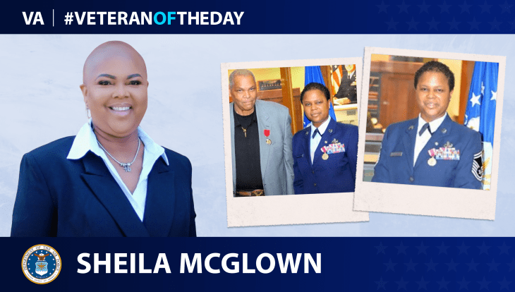 Today’s #VeteranOfTheDay is Air Force Veteran Sheila McGlown. McGlown served in the Air Force as a senior master sergeant and now works as a breast cancer advocate for service members, Veterans and African American women.