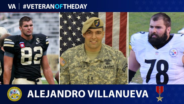 Army Veteran Alejandro Villanueva is today’s Veteran of the Day.