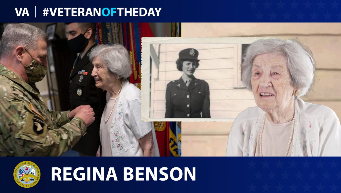 Army Veteran Regina Benson is today’s Veteran of the Day.